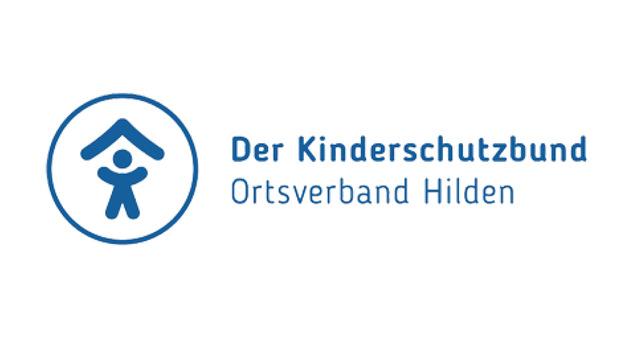 Logo des Kinderschutzbundes mit dem Text &bdquo;Der Kinderschutzbund Ortsverband Hilden&ldquo; und einem stilisierten Kindersonnenbild.