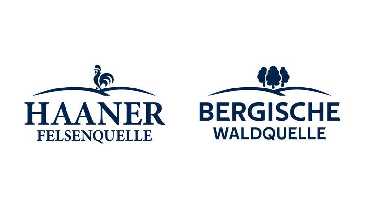 Logos von Haaner Felsenquelle und Bergische Waldquelle auf wei&szlig;em Hintergrund.