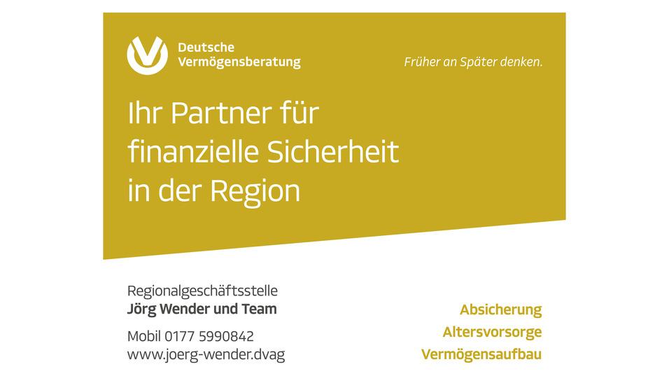 Werbung f&uuml;r die Deutsche Verm&ouml;gensberatung mit Kontaktdaten und Dienstleistungen zur finanziellen Sicherheit in der Region.