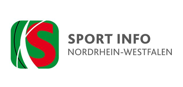 Logo von Sport Info Nordrhein-Westfalen, bestehend aus einem stilisierten "S" in Rot und Grün sowie dem Schriftzug.