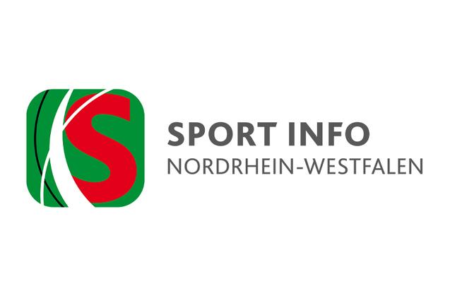 Logo von Sport Info Nordrhein-Westfalen, bestehend aus einem stilisierten "S" in Rot und Grün sowie dem Schriftzug.